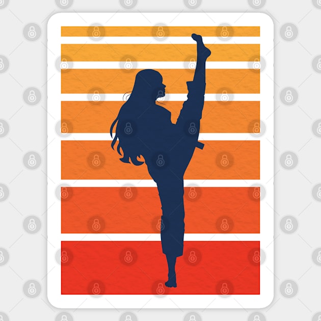 Retro Taekwondo Silhouette Sticker by crissbahari